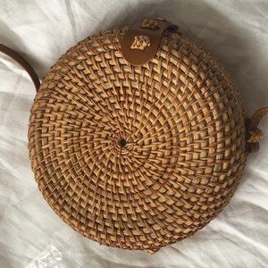 Round Rattan Purse